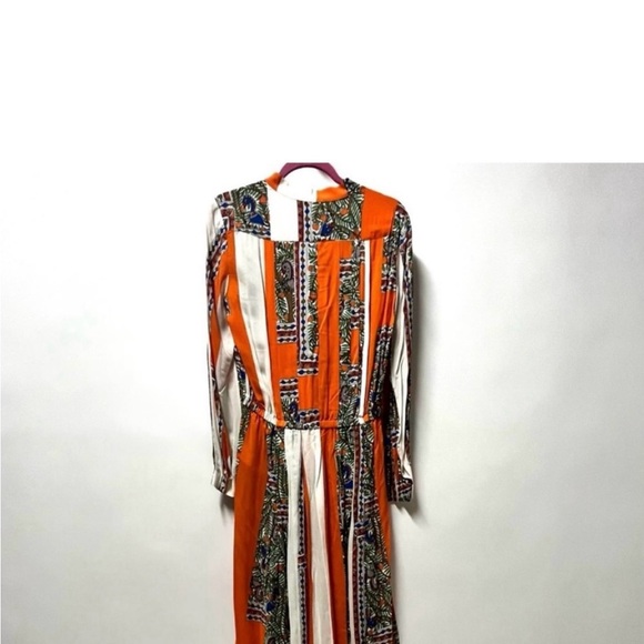 Orange Patterned Midi Dress - Picture 5 of 14